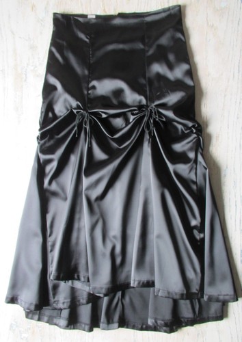 Rock schwarz satin glockig - rock,