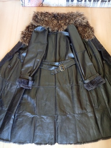 Damenmantel leder pelz - leder,