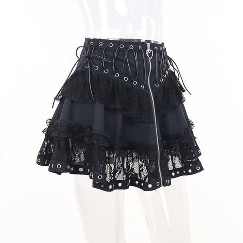 Damen mini rock spitze - mini, gothic